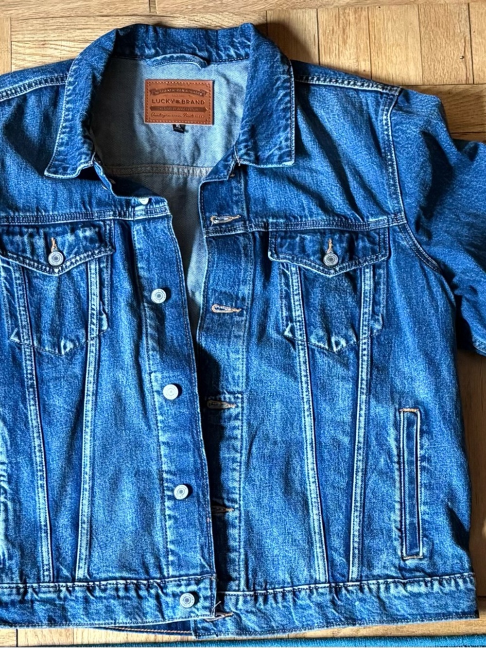 Lucky Brand Indigo Blue Denim Jacket with Chest Pockets